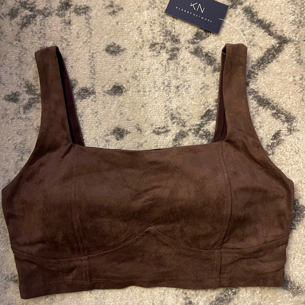 BRAND NEW Espresso Klassy Network square neck crop top